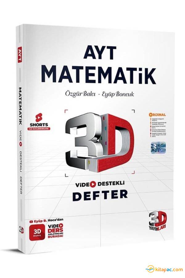 3D AYT MATEMATİK VİDEO DESTEKLİ DEFTER - 1