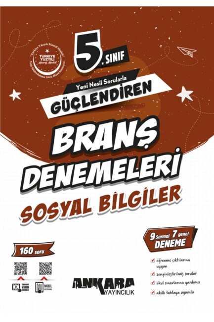 ANKARA 5.Sınıf GÜÇLENDİREN SOSYAL BİLGİLER BRANŞ DENEMELERİ - ANKARA YAYINLARI