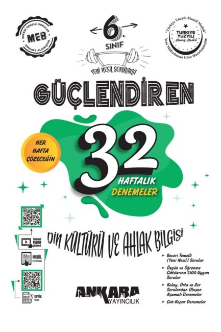 ANKARA 6.Sınıf DİN KÜLTÜRÜ GÜÇLENDİREN 32 HAFTALIK DENEME - ANKARA YAYINLARI