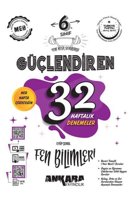ANKARA 6.Sınıf FEN BİLİMLERİ GÜÇLENDİREN 32 HAFTALIK DENEME - ANKARA YAYINLARI