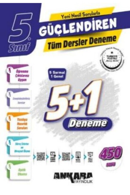 ANKARA 5.Sınıf GÜÇLENDİREN 5+1 TÜM DERSLER DENEME - ANKARA YAYINLARI