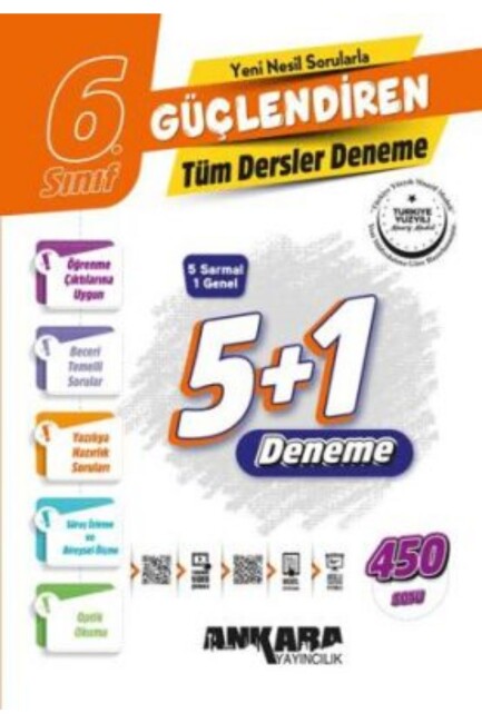 ANKARA 6.Sınıf GÜÇLENDİREN 5+1 TÜM DERSLER DENEME - ANKARA YAYINLARI