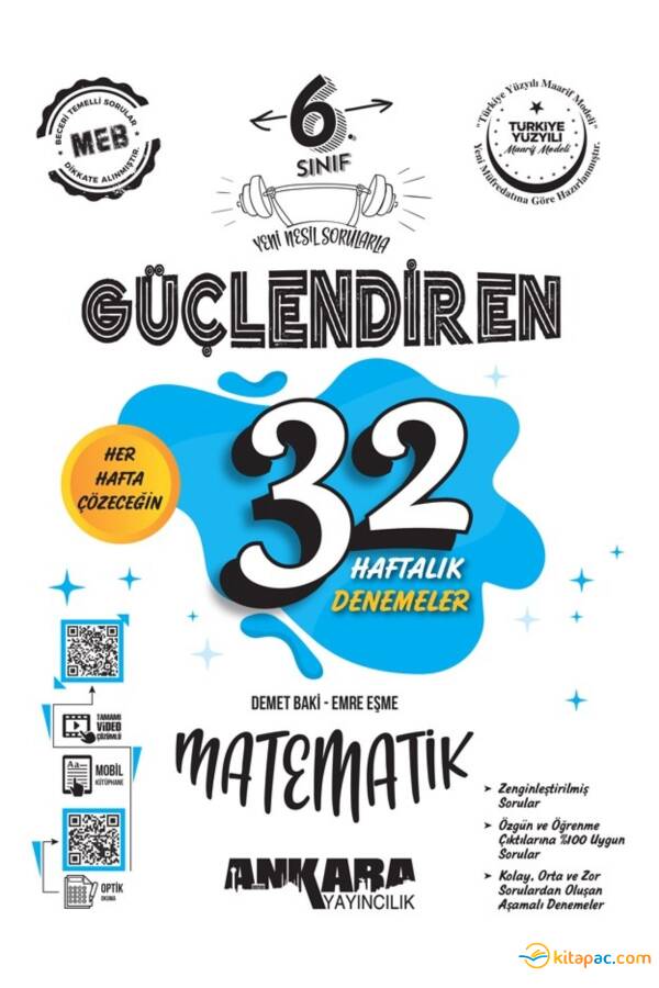 ANKARA 6.Sınıf MATEMATİK GÜÇLENDİREN 32 HAFTALIK DDENEME - 1