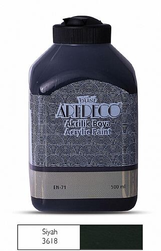 ARTDECO AKRİLİK BOYA 500 ml Siyah - ARTDECO