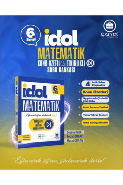 ÇANTA İDOL 6.Sınıf MATEMATİK KONU ÖZETLİ SORU BANKASI - 4 FASİKÜL - ÇANTA YAYINLARI