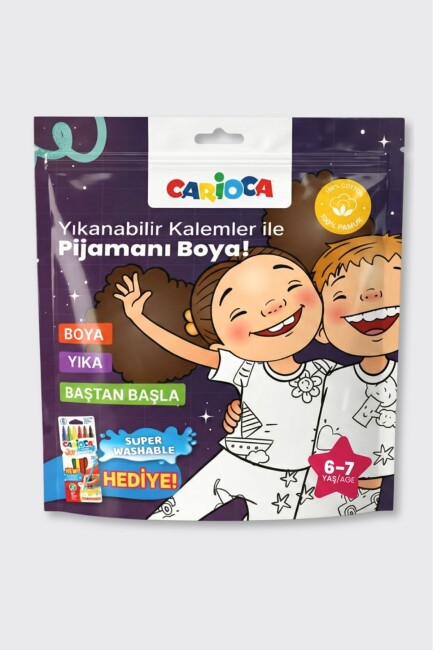 CARİOCA BOYANABİLİR PİJAMA-KEÇELİ 6-7 YAŞ KALEM HEDİYELİ - CARİOCA