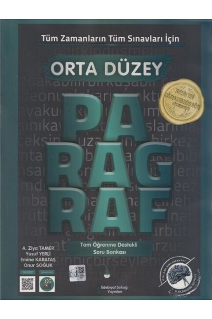 EDEBİYAT SOKAĞI PARAGRAF ORTA DÜZEY SORU BANKASI - EDEBİYAT SOKAĞI YAYINLARI
