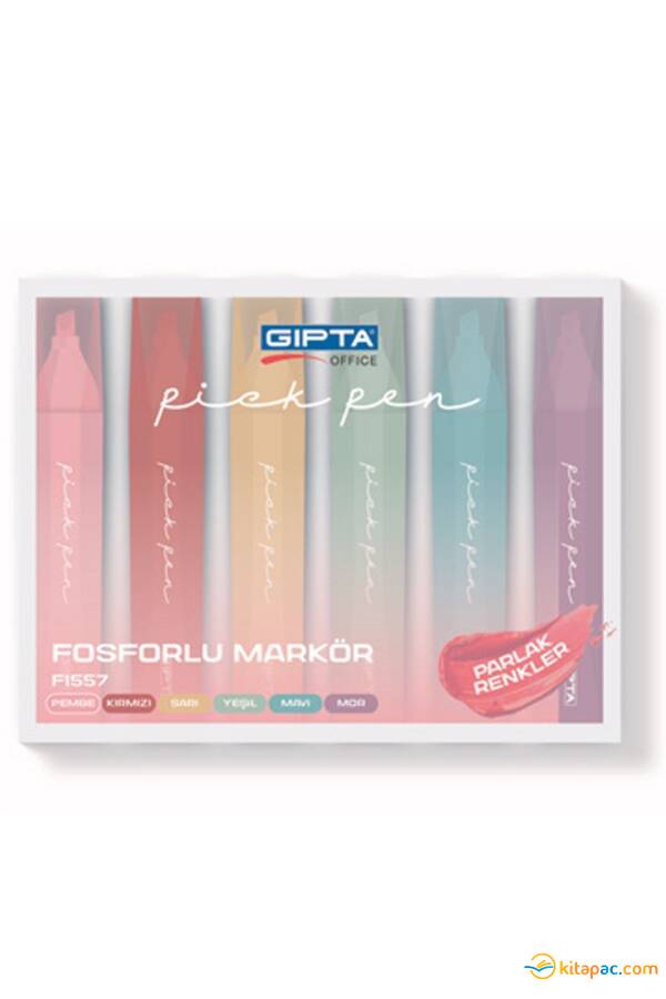 GIPTA FOSFORLU MARKÖR PİCKPEN 6 lı SET - 1