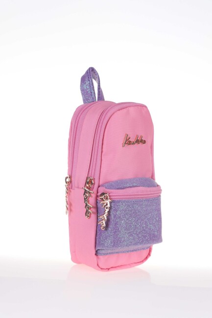 KAUKKO MAGİCAL JUNIOR BAG KALEM ÇANTASI KALEMLİK Simli-Roze - KAUKKO