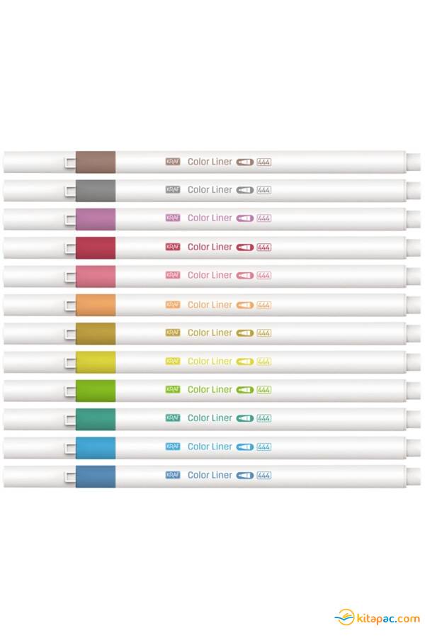 KRAF 12 Renk COLOR LİNER KALEM 0,5mm.444 - 1