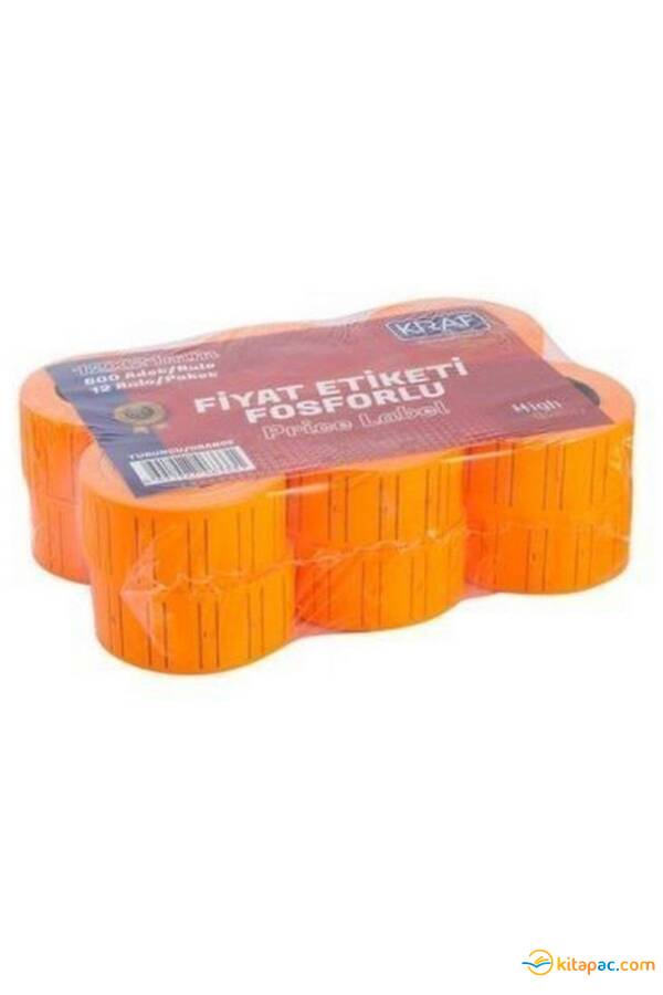 KRAF MOTEX ETİKET 12x21 MM FOSFORLU TURUNCU 12'Lİ - 1