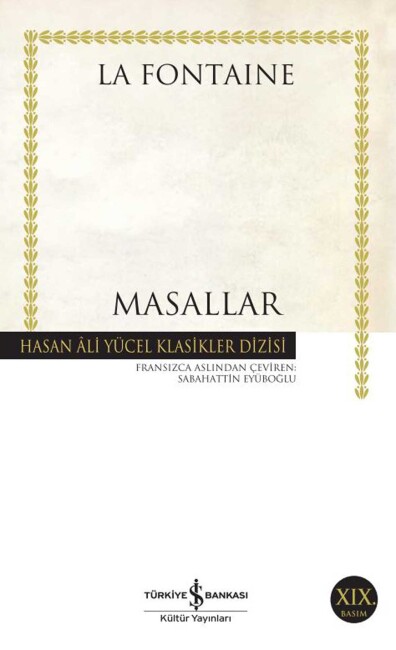 LA FONTAİNE/MASALLAR - İŞ BANKASI KÜLTÜR YAYINLARI 