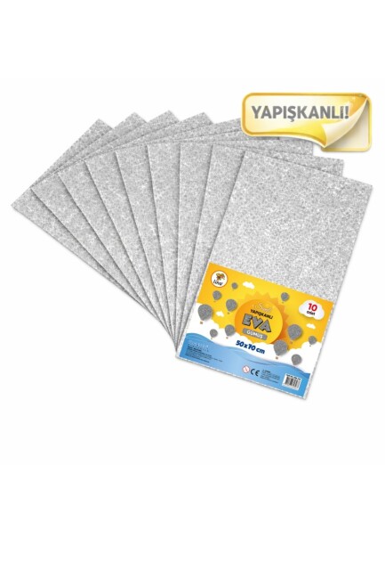 LİNO 50X70 SİMLİ YAPIŞKANLI EVA 2MM 10 LU PAKET - GÜMÜŞ - LİNO