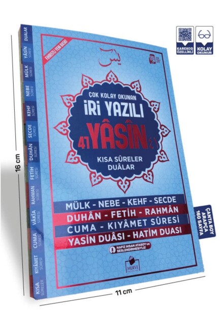 MERVE İRİ YAZILI YASİN-İ ŞERİF ÇANTA BOY 160 Sayfa (11x16) - MERVE YAYINLARI
