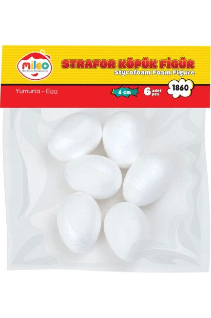 MİLEO 1861 STRAFOR KÖPÜK FİGÜR YUMURTA 8CM 4'LÜ Paket - MİLEO