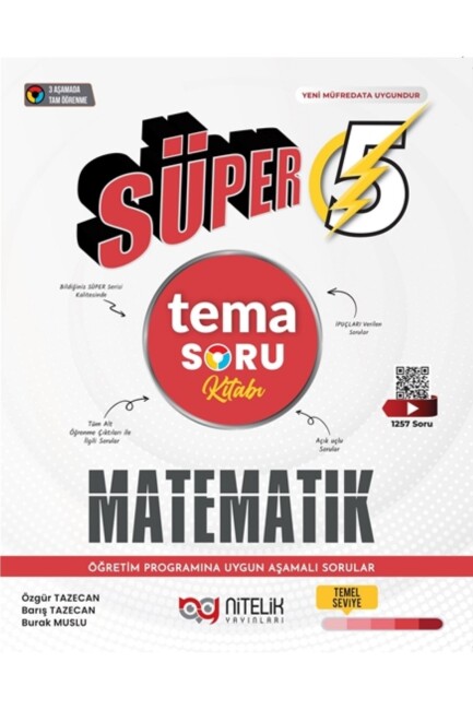 NİTELİK 5.Sınıf SÜPER MATEMATİK TEMA Soru Bankası - NİTELİK YAYINLARI
