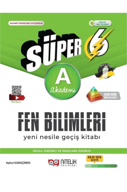 NİTELİK 6.SINIF YENİ NESİL SÜPER-A-FEN BİLİMLERİ SORU BANKASI - NİTELİK YAYINLARI