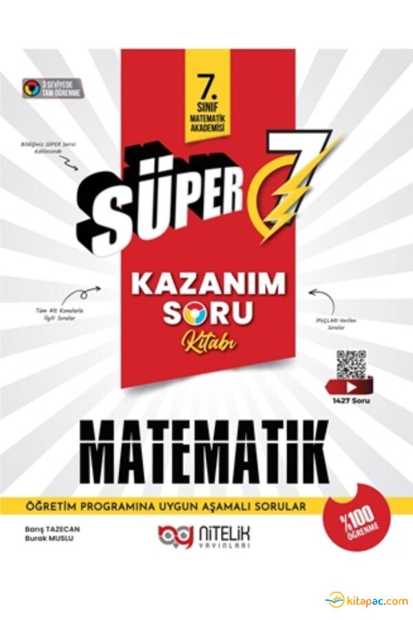 NİTELİK 7.Sınıf SÜPER KAZANIM MATEMATİK Soru Kitabı - 1