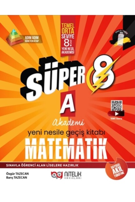 NİTELİK 8.SINIF SÜPER MATEMATİK -A- YENİ NESİLE GEÇİŞ KİTABI - NİTELİK YAYINLARI
