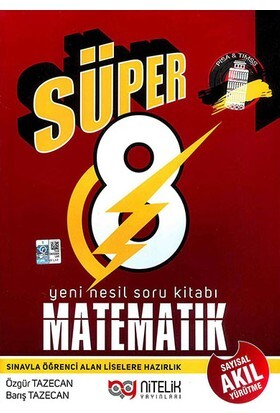 NİTELİK 8.SINIF SÜPER MATEMATİK -B- YENİ NESİL SORU BANKASI - NİTELİK YAYINLARI