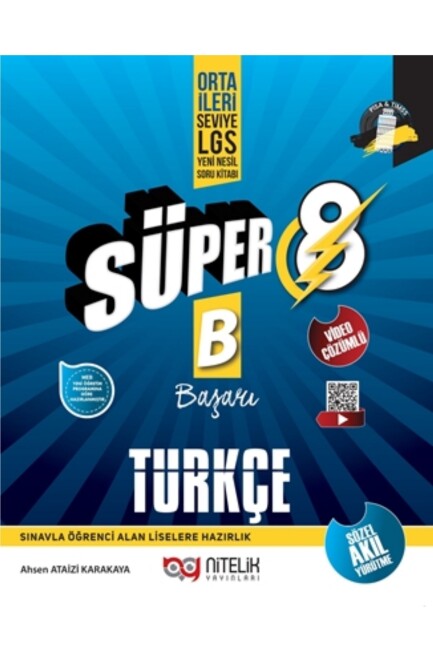 NİTELİK 8.SINIF SÜPER TÜRKÇE -B- YENİ NESİL SORU BANKASI - NİTELİK YAYINLARI
