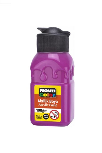 NOVA COLOR AKRİLİK BOYA ŞİŞE FUŞYA 100 CC - NOVA COLOR