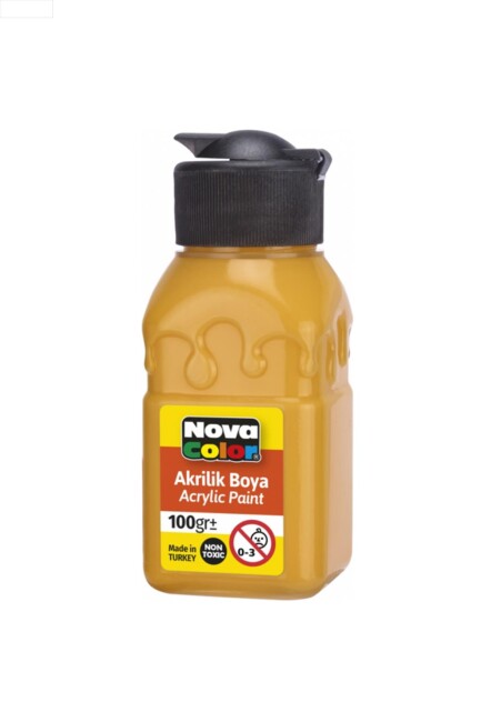 NOVA COLOR AKRİLİK BOYA ŞİŞE GÜNEŞ SARISI 100 CC - NOVA COLOR