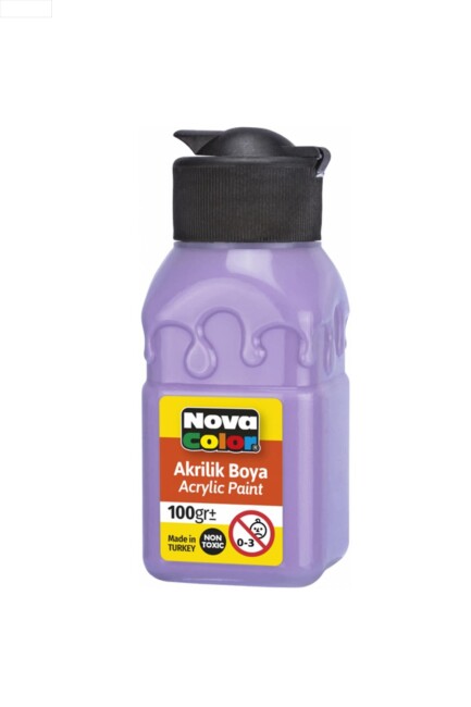 NOVA COLOR AKRİLİK BOYA ŞİŞE LİLA 100 CC - NOVA COLOR