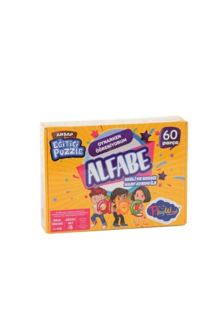 ON YIL AHŞAP EĞİTİCİ PUZZLE ALFABE 60 PARÇA - ONYIL OYUNCAK