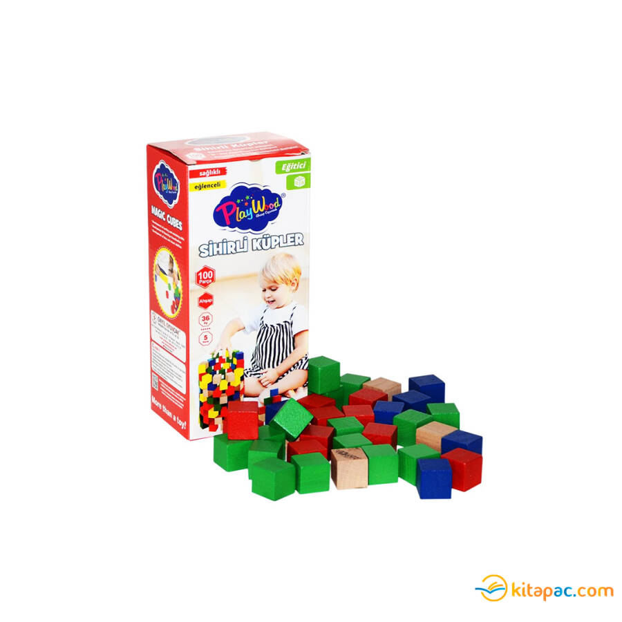 ONYIL PLAYWOOD ONYIL PLAYWOOD AHŞAP 100 PARÇA SİHİRLİ KÜPLER - 1