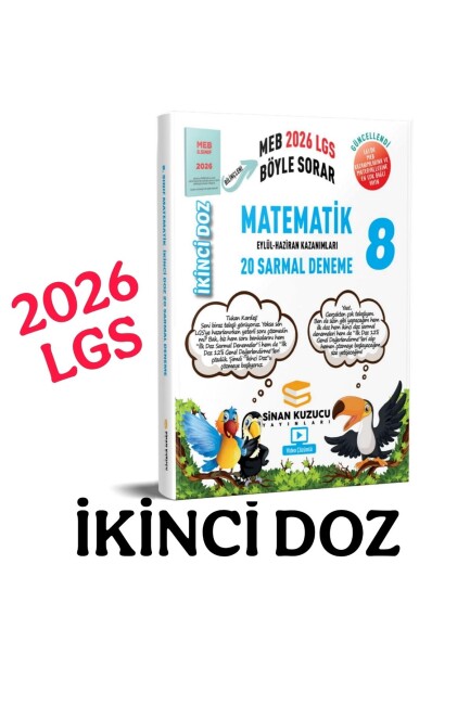 SİNAN KUZUCU 8.Sınıf MATEMATİK İKİNCİ DOZ SARMAL BRANŞ DENEMELERİ - 2026 - SİNAN KUZUCU YAYINLARI