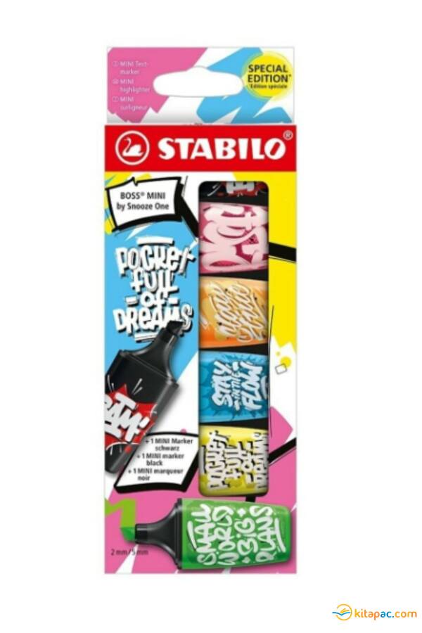STABİLO BOSS MİNİ FOSFORLU KALEM BY SNOOZE ONE 6'LI - 1