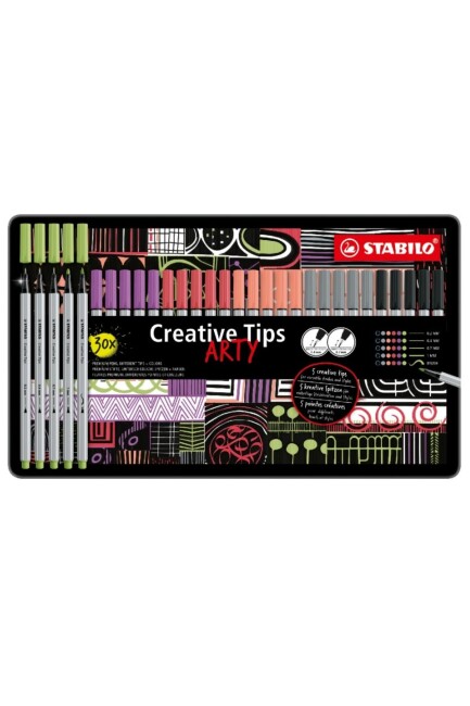 STABİLO FİNE 30 FARKLI UÇ KALINLIKTA VEYA PASTEL RENK KALEM SETİ CREATİVE TİPS ARTY - STABILO