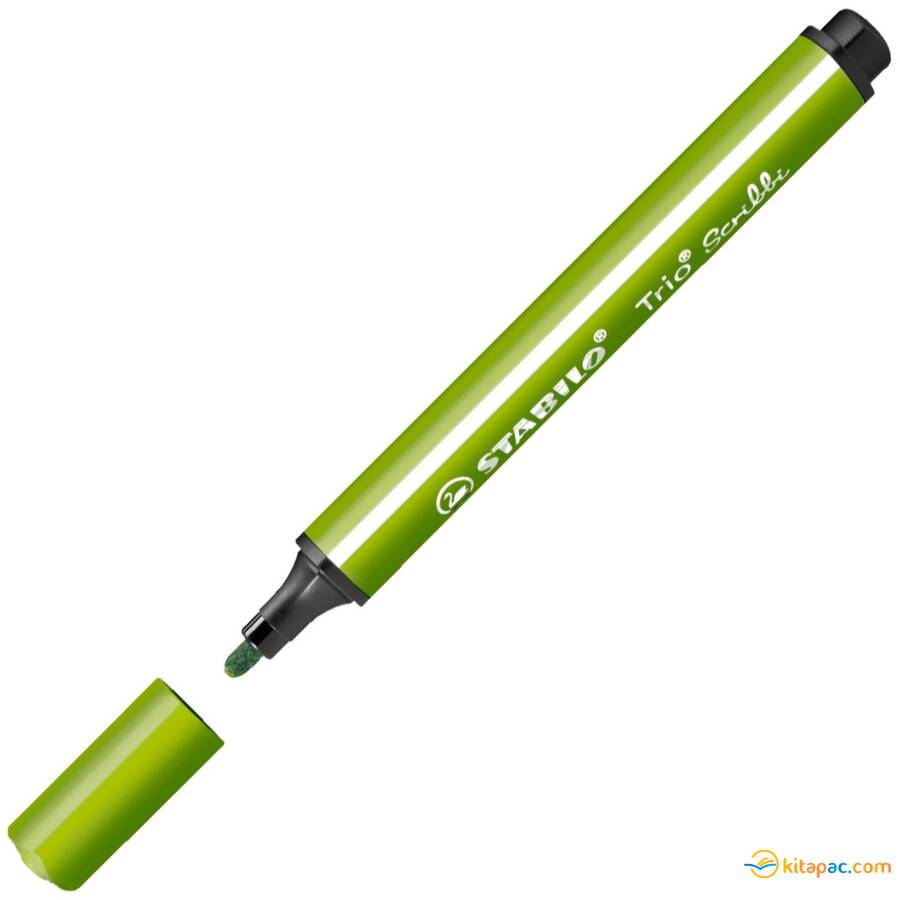 STABİLO Trio Scribbi YAYLI UÇLU KEÇELİ KALEM - AçıkYeşil - 1