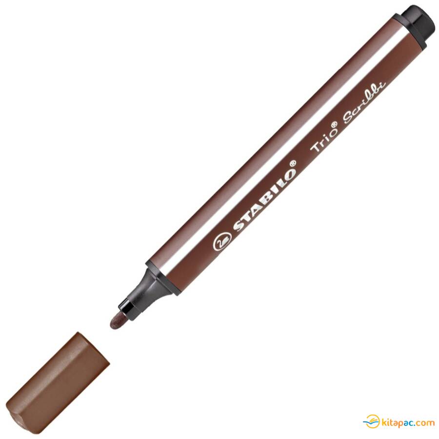 STABİLO Trio Scribbi YAYLI UÇLU KEÇELİ KALEM - Kahverengi - 1