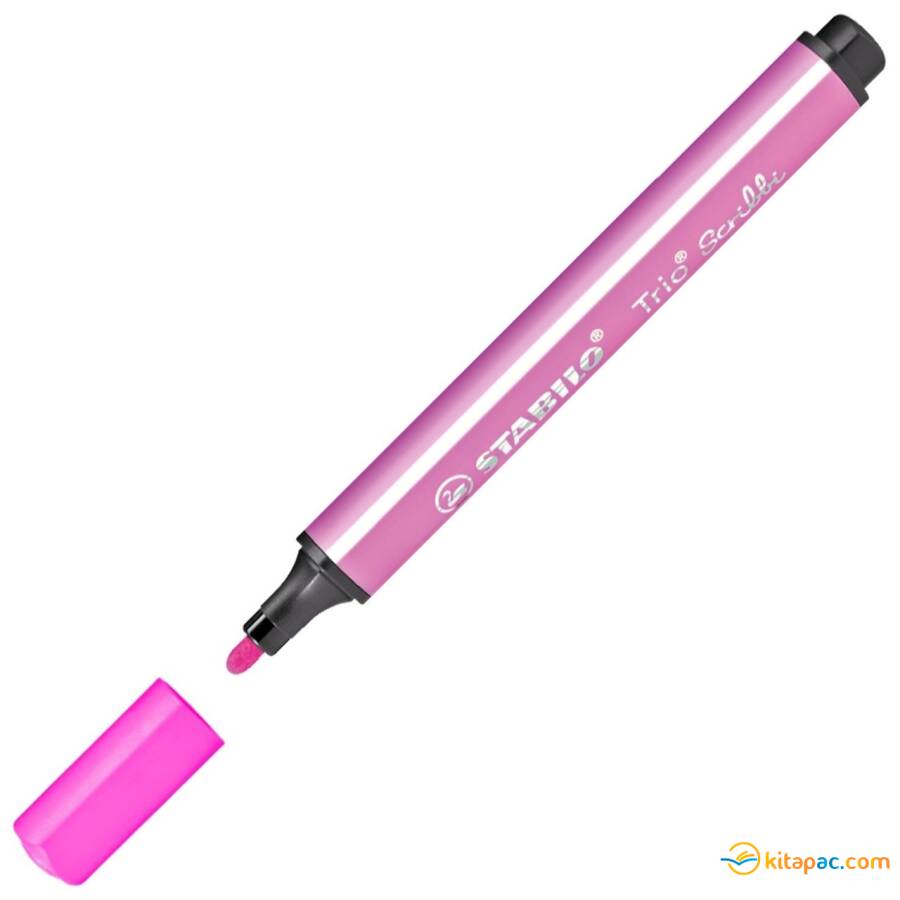 STABİLO Trio Scribbi YAYLI UÇLU KEÇELİ KALEM - Pembe - 1