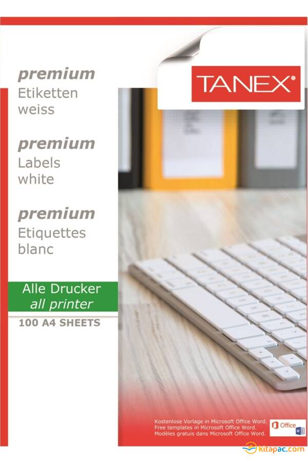 TANEX LASER ETİKET A4 TW-2165 38X21 100 LÜ PAKET - 1