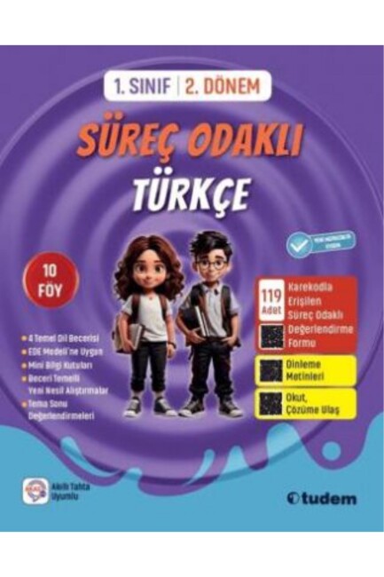 TUDEM 1.SINIF 2.DÖNEM SÜREÇ ODAKLI TÜRKÇE - TUDEM EĞİTİM YAYINLARI