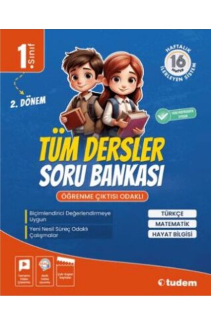 TUDEM 1.SINIF TÜM DERSLER SORU BANKASI 2.DÖNEM - TUDEM EĞİTİM YAYINLARI